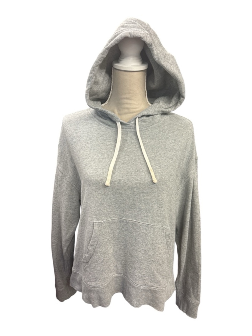 Everlane Light Gray Hooded Pullover Sweatshirt